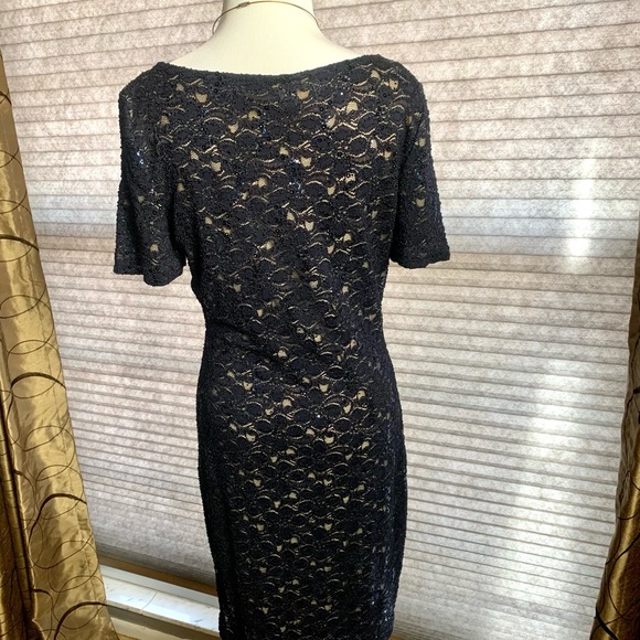 BADLEY MISCHKA Navy Sequined dress - Picture 4 of 10